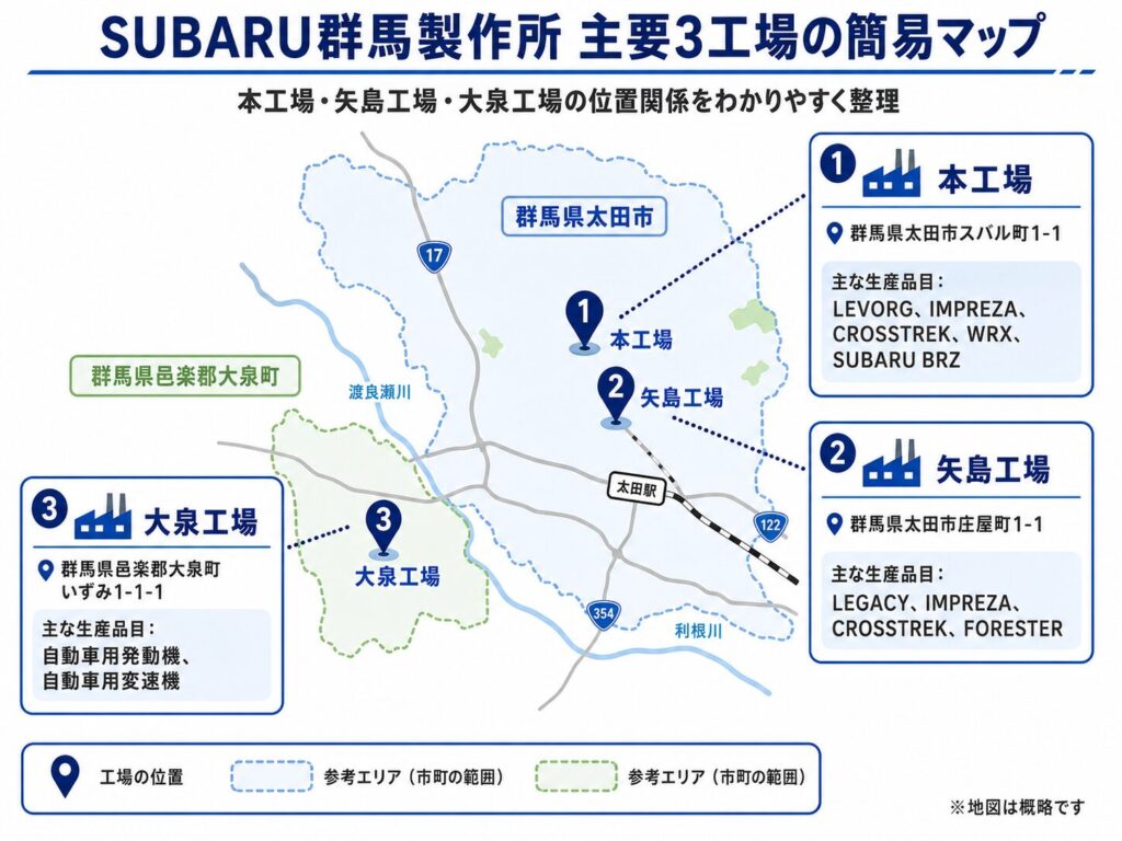 スバル群馬製作所マップ